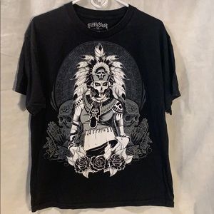Fifth Sun Aztec warrior princess short sleeve tee.